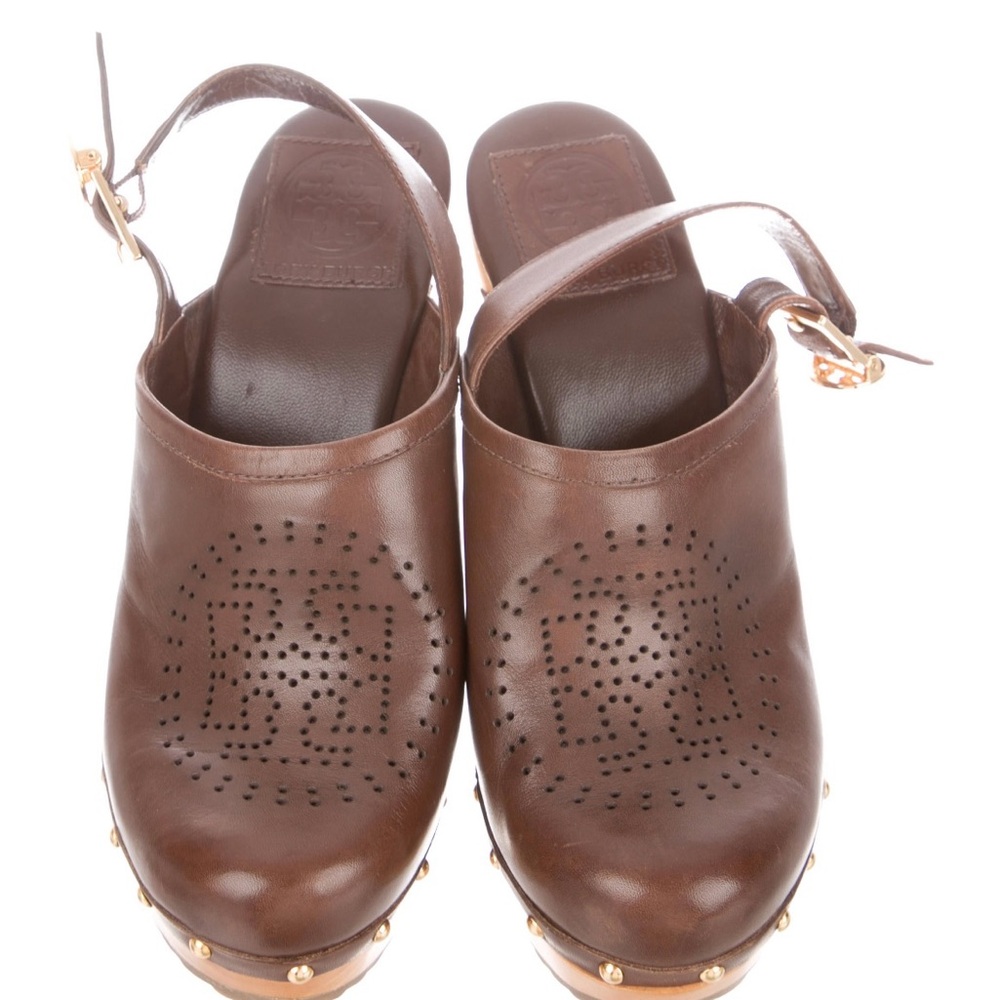 Brown Leather Women's Clogs